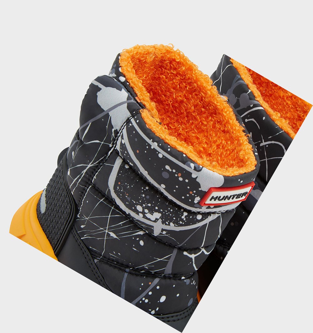 Botas de Nieve Hunter Original Little Insulated Niños Gris Negras | 129CTNJMD