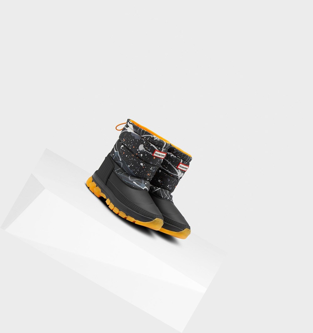 Botas de Nieve Hunter Original Printed Insulated Corta Mujer Gris Negras | 348AWONQS