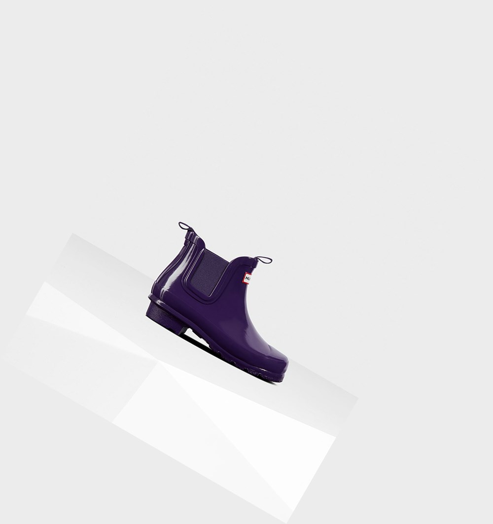 Botines Chelsea Hunter Original Big Gloss Niños Azules Moradas | 624YGNBPS