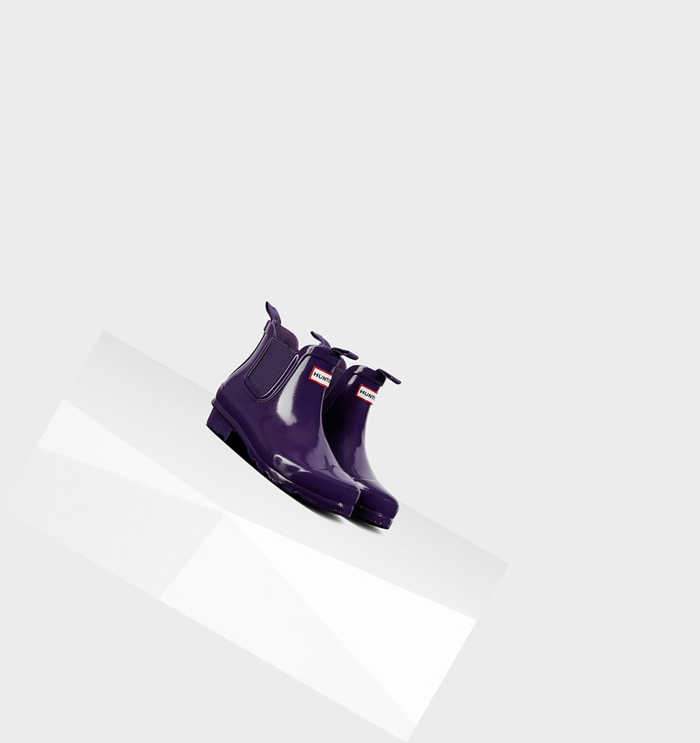 Botines Chelsea Hunter Original Big Gloss Niños Azules Moradas | 624YGNBPS