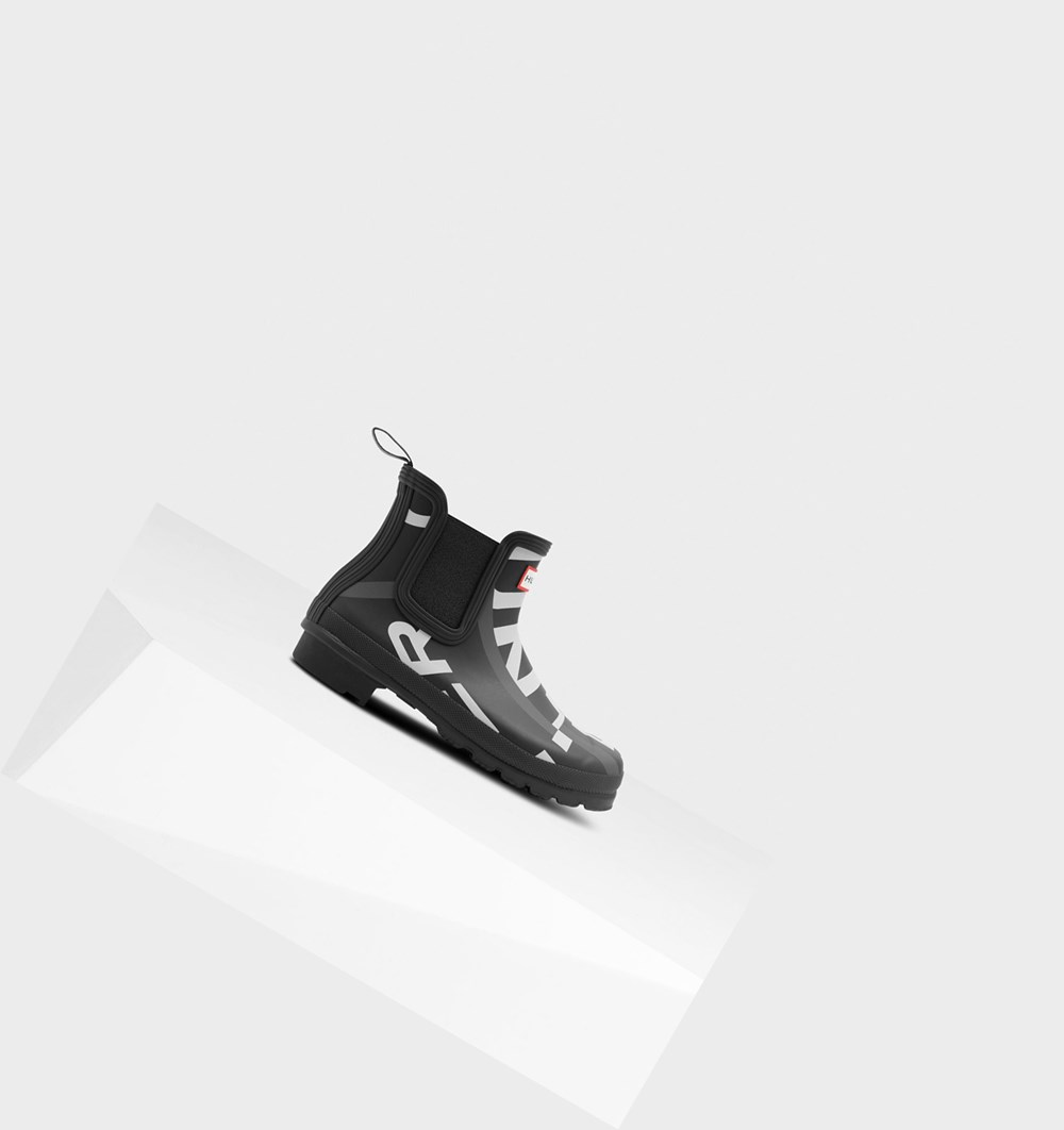 Botines Chelsea Hunter Original Exploded Logo Mujer Negras | 726DSQUBA