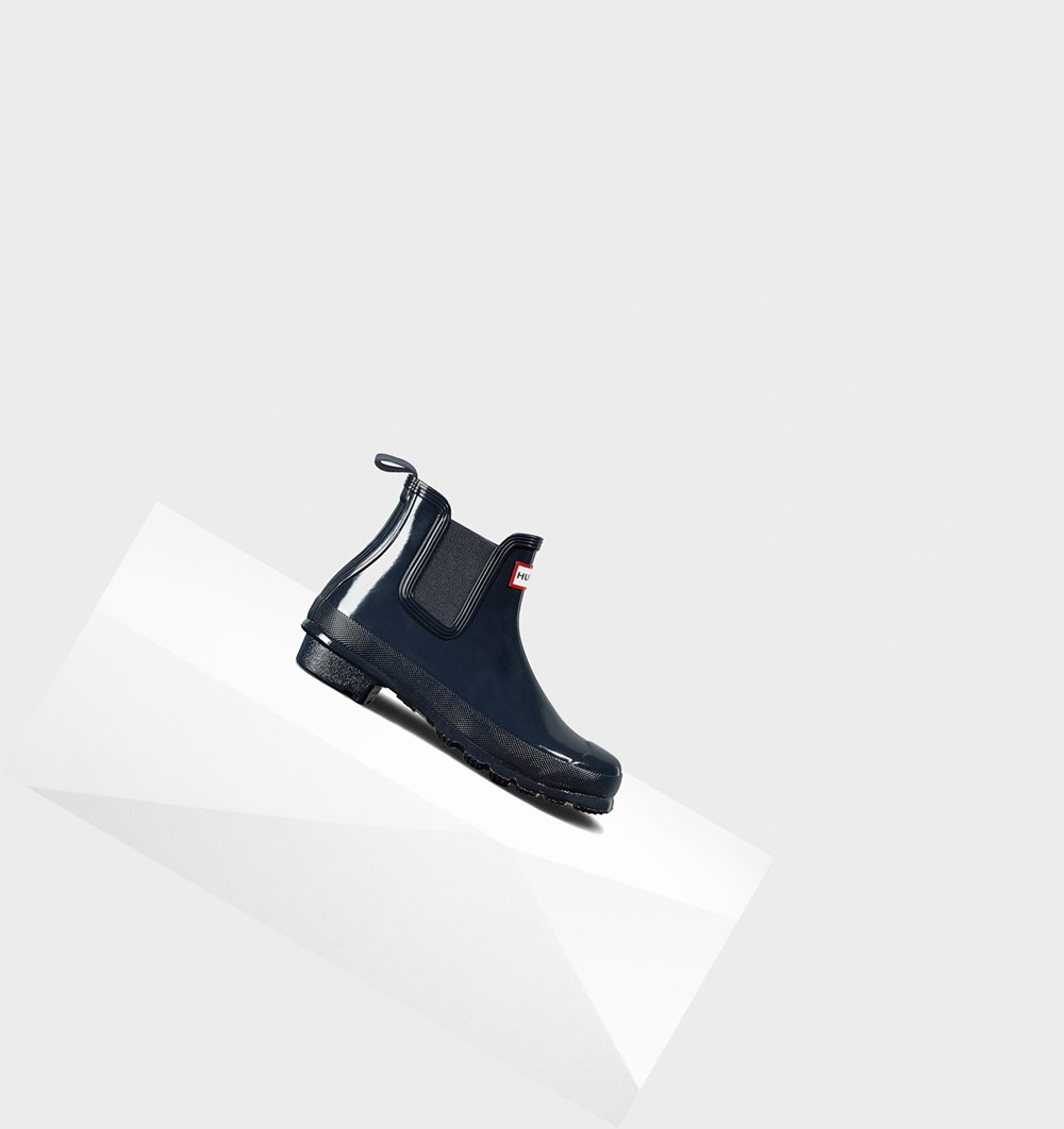 Botines Chelsea Hunter Original Gloss Mujer Azul Marino | 052HMGIEC