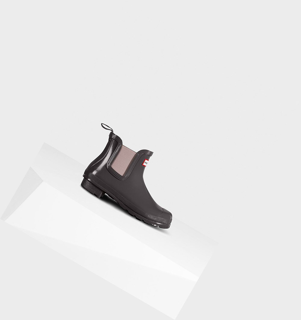 Botines Chelsea Hunter Original Gloss Mujer Gris Moradas | 082VXSGPM