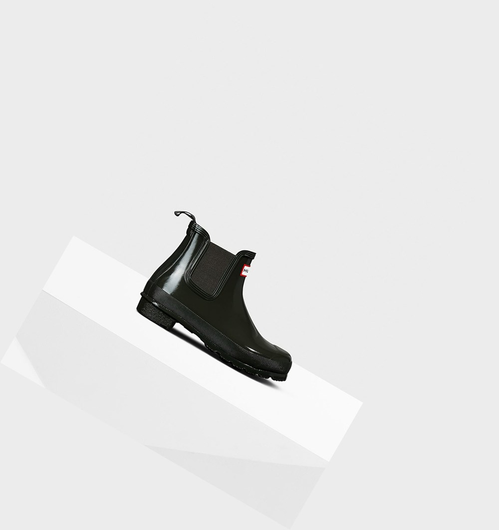 Botines Chelsea Hunter Original Gloss Mujer Verde Oliva | 603PQGBMR