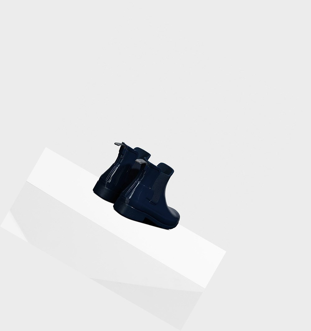 Botines Chelsea Hunter Refined Gloss Slim Fit Mujer Azul Marino | 684KJQAOS