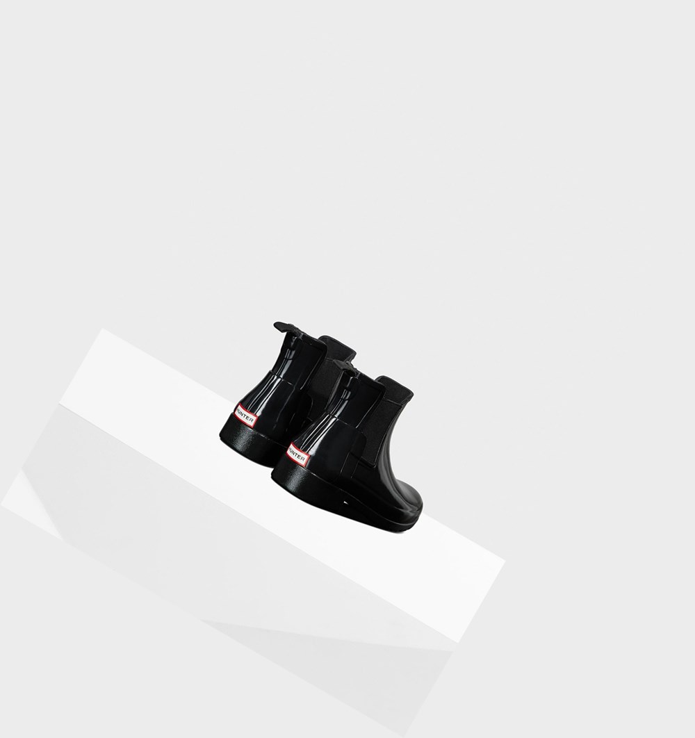 Botines Chelsea Hunter Refined Gloss Slim Fit Mujer Negras | 918NLREFP