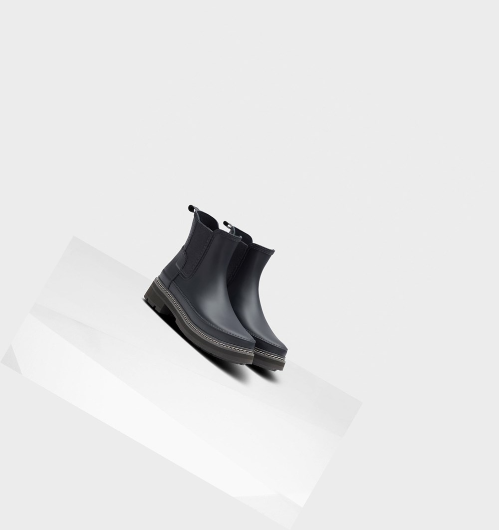 Botines Chelsea Hunter Refined Stitch Detail Mujer Azul Marino | 528BFYIWQ