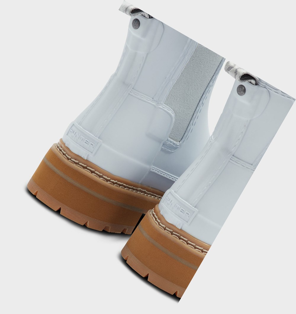 Botines Chelsea Hunter Refined Stitch Detail Mujer Blancas | 854ABPYJZ