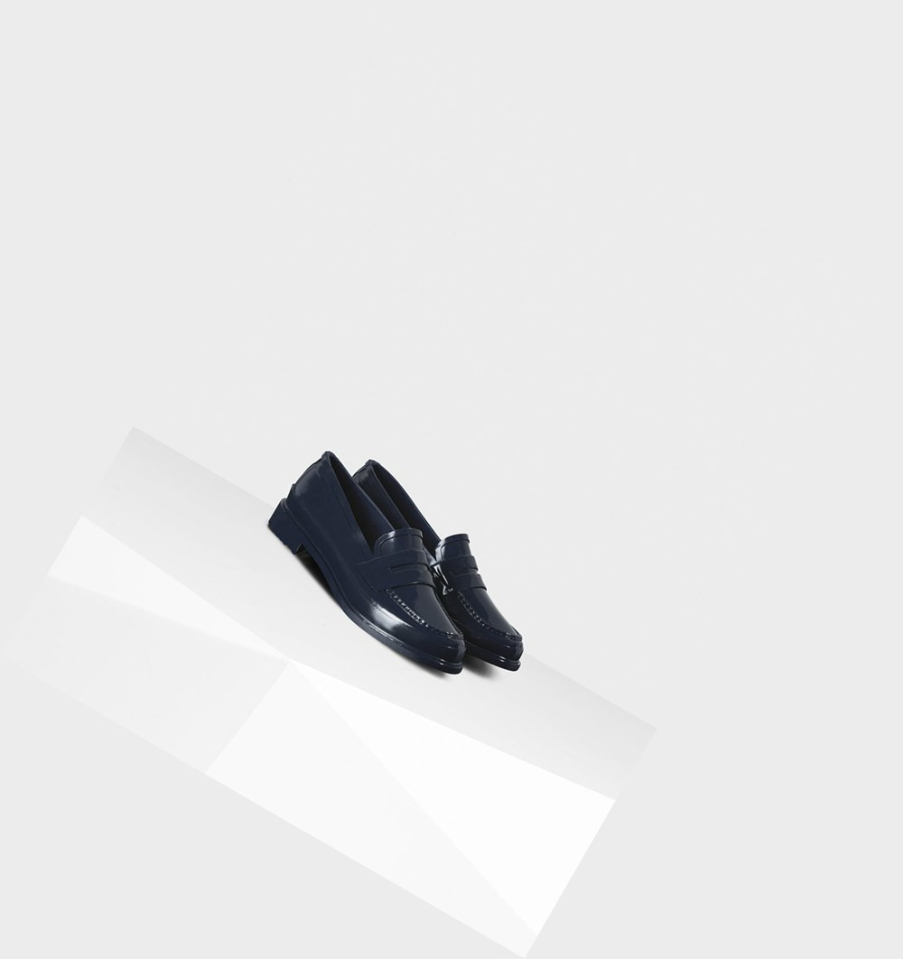 Loafers Hunter Original Gloss Penny Mujer Azul Marino | 098ZHUJXB