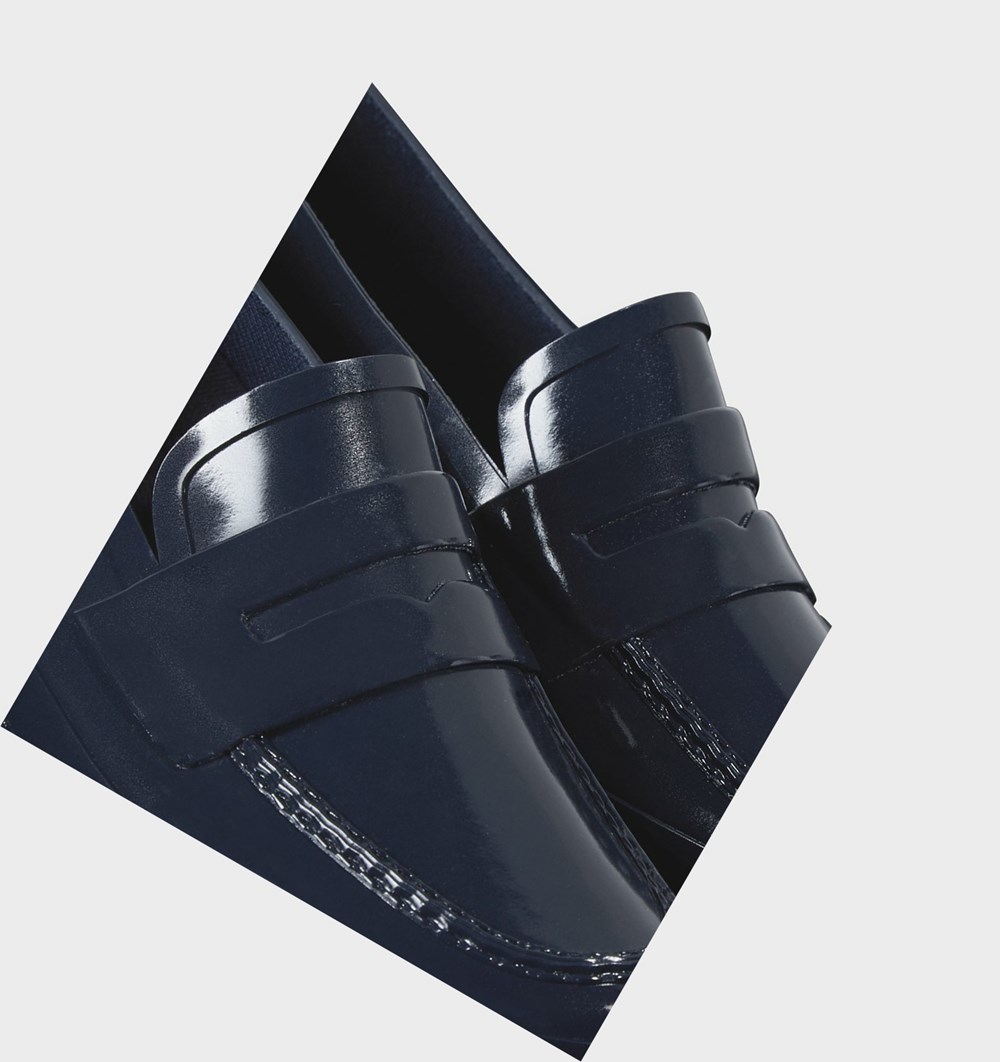 Loafers Hunter Original Gloss Penny Mujer Azul Marino | 098ZHUJXB
