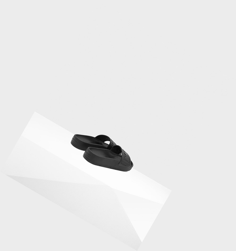 Sandalias de Diapositivas Hunter Original Ligeros Moulded Hombre Negras | 013ZYFUMI